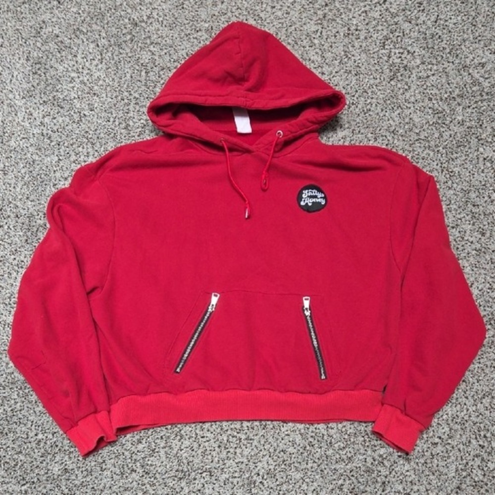 Salty Honey Red Women's Hoodie‎ Front Pockets Zip Cozy XXL